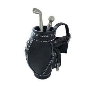 Mini Golf Bag Desk Caddy 2 Pens (not working) Pencil Holder Man Cave Office 5"